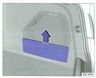 Fig. 106 Dans le coffre à bagages : rangement latéral.