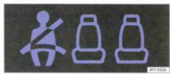 lndicateur de statut des ceintures pour les places arrière dans le combiné d'instruments.