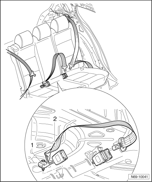 Ceinture sous-abdominale centrale arrière : dépose et repose