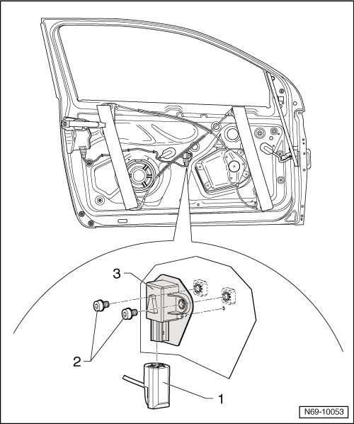 Capteurs de collision sur les portes avant : dépose et repose (Golf 2004 ►)