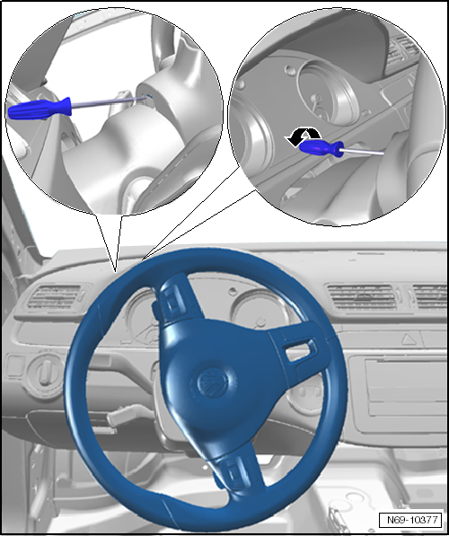 Module de sac gonflable côté conducteur : dépose et repose (Golf 2009 ►)