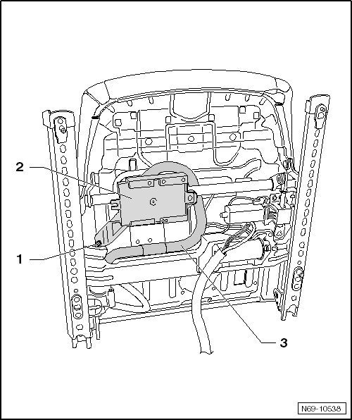 Composants du dispositif de détection d'occupation du siège : dépose (véhicules avec sièges à réglage électrique)