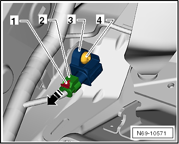 Capteur de collision pour sac gonflable latéral arrière, côté passager -G257- : dépose et repose (Golf 2009 ►)