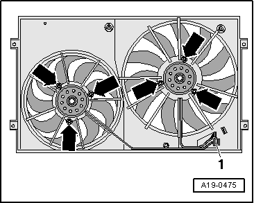 Ventilateur de radiateur -V7- et ventilateur 2 de radiateur -V177- : dépose et repose