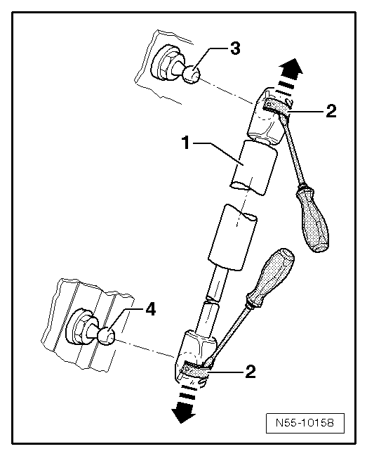 Vérin pneumatique : dépose