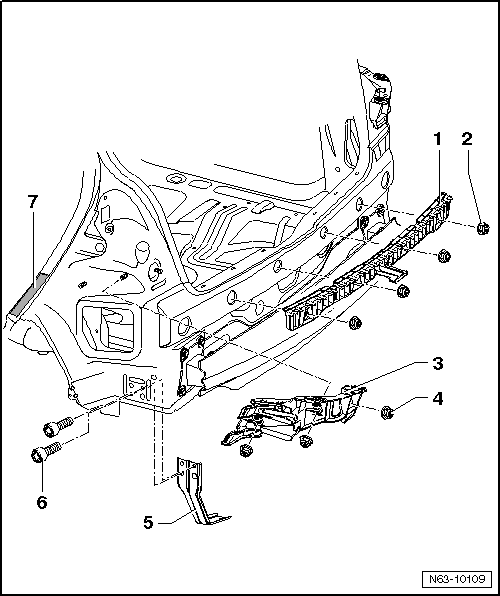 Pare-chocs arrière : sous-structure