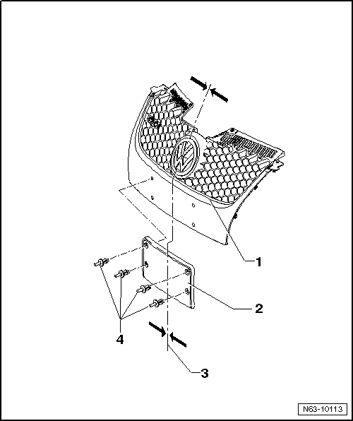 Grille de calandre GTI, modèles spéciaux GTI, GT, R32 : support de plaque de police