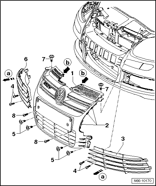 Grille de calandre R32 : dépose et repose