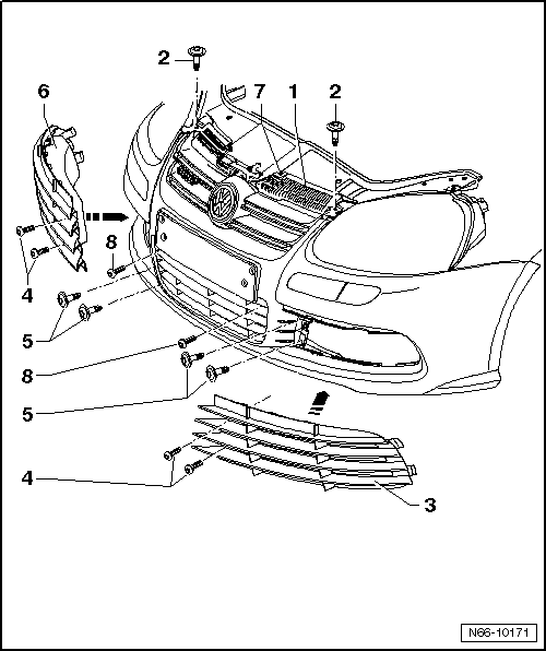 Grille de calandre R32 : dépose et repose