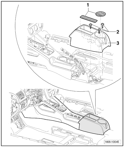 Console centrale, modèle de base : dépose et repose (Golf 2004 ►)