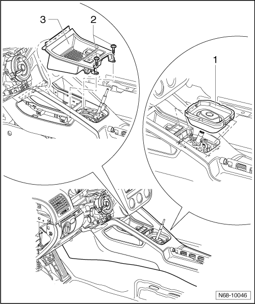 Console centrale, modèle de base : dépose et repose (Golf 2004 ►)