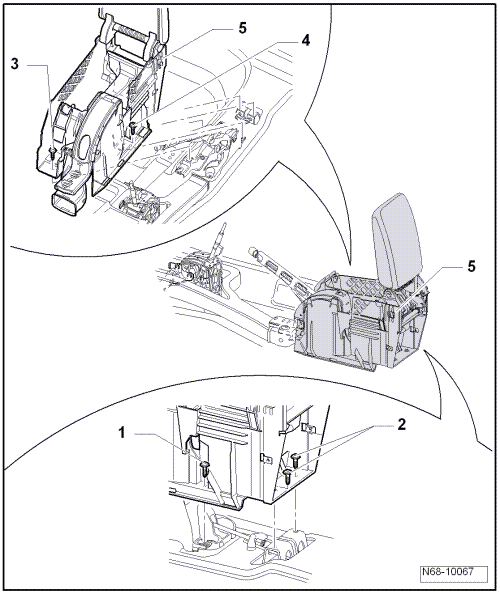 Console centrale, modèle Highline : dépose et repose (Golf 2004 ►)