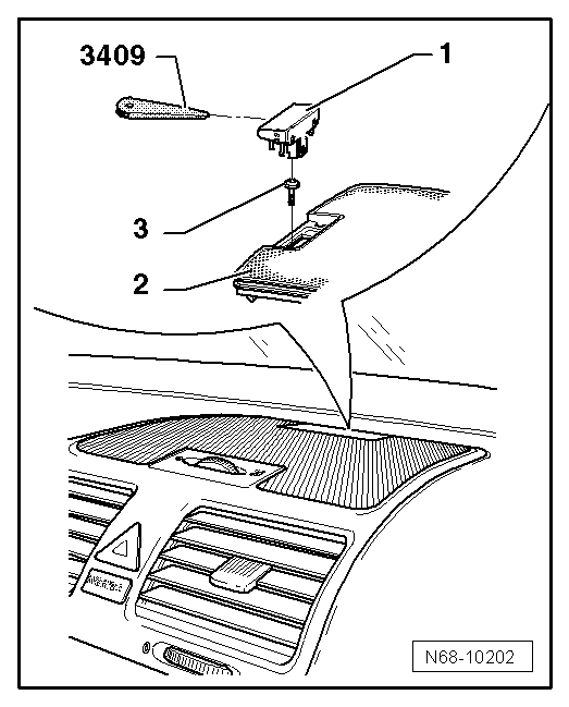 Diffuseurs d'air centraux de tableau de bord (véhicules avec Climatronic, Golf 2004 ►) : dépose et repose