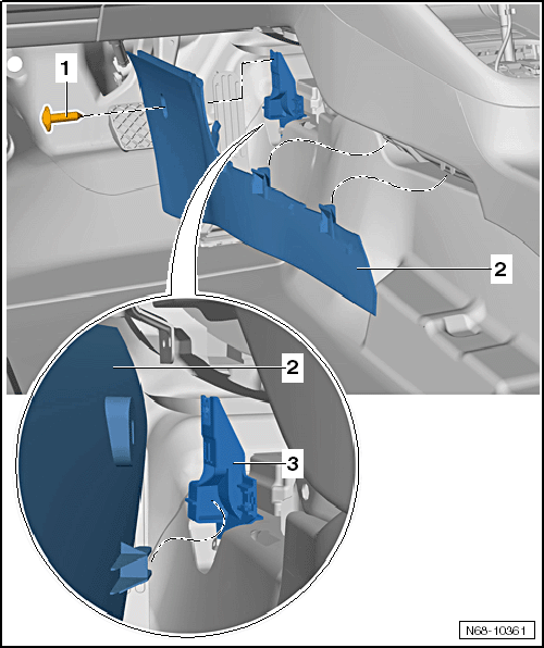 Console centrale, Highline : détachement et fixation (Golf 2009 ►)