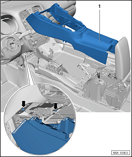 Console centrale, modèle Highline : dépose et repose (Golf 2009 ►)