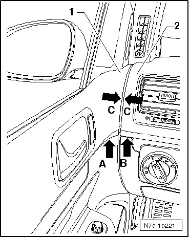 Tableau de bord : ajustement dans le véhicule, Golf 2004 ►