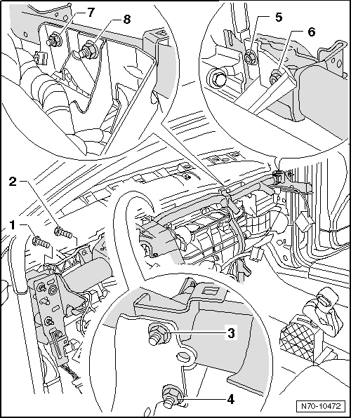 Traverse/tableau de bord : dépose et repose (véhicules avec direction à gauche)