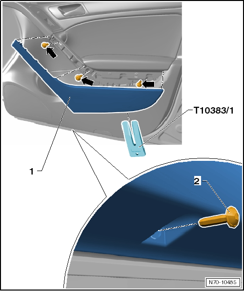 Revêtement de porte avant : dépose et repose (véhicules à 4 portes)