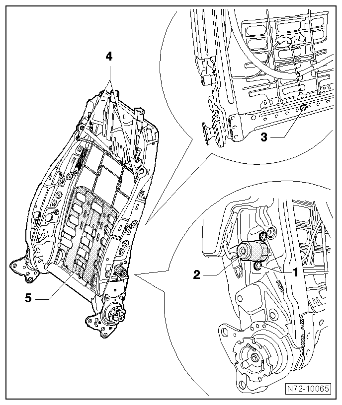 Armature d'appui lombaire manuelle : dépose et repose (Golf 2004 ►)