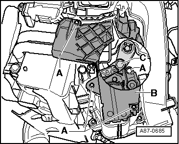 Résistance chauffante de chauffage d'appoint -Z35- : dépose et repose - Véhicules jusque 1K-7P015628 et 1K-7B084800