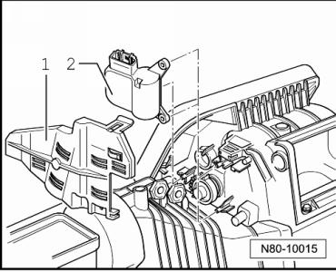 Servomoteur de volet d'air frais/de recyclage d'air -V154- : dépose et repose