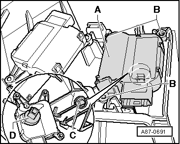 Servomoteur de volet de recyclage d'air -V113- : dépose et repose