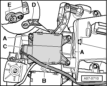 Servomoteur de volet de dégivrage-désembuage -V107- : dépose et repose