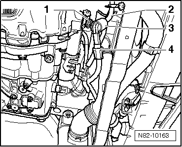 Vue d'ensemble du montage du réchauffeur de moteur : dépose et repose, TDI Common Rail 2,0 l