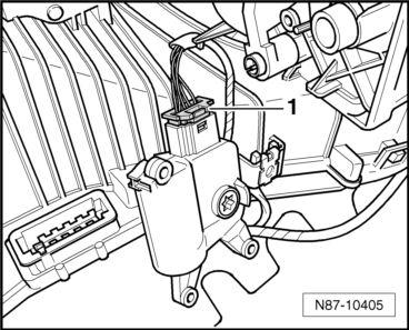 Servomoteur de volet d'air frais, de recyclage d'air et de pression dynamique -V425- : dépose et repose (véhicules à partir de la semaine 18/07)