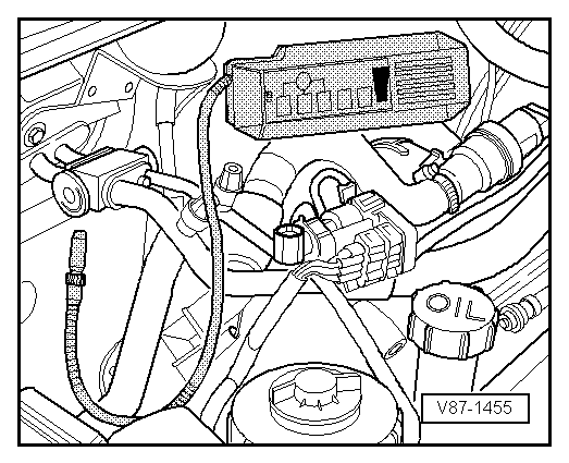 Recherche de défauts d'étanchéité sur le circuit frigorifique avec le détecteur de fuites -V.A.G 1796