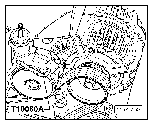 Alternateur : dépose et repose, moteur TDI 2,0 l