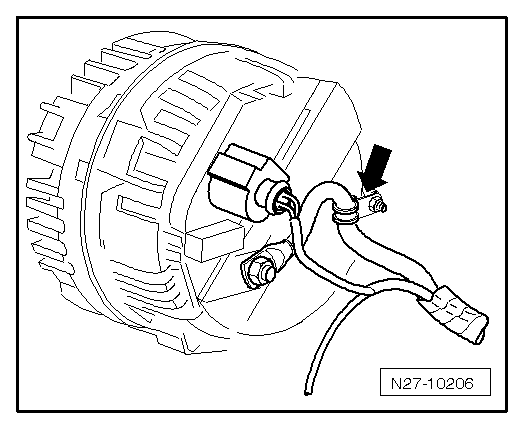 Alternateur : dépose et repose, moteur TSI 1,4 l