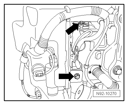 Réservoir de lave-glace et de lave-projecteurs : dépose et repose (véhicules avec chauffage stationnaire)