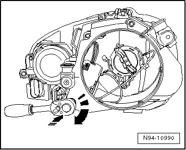 Servomoteur de réglage du site des projecteurs : dépose et repose (fabricant des projecteurs : Automotive Lighting)