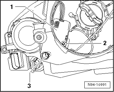 Servomoteur de réglage du site des projecteurs : dépose et repose (fabricant des projecteurs : Automotive Lighting)