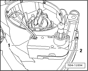 Servomoteur de réglage du site des projecteurs : dépose et repose (fabricant des projecteurs : Automotive Lighting)