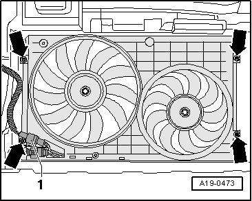 Ventilateur de radiateur -V7- et ventilateur 2 de radiateur -V177- : dépose et repose