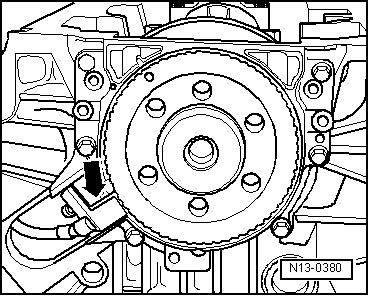 E - Position de montage de la cible sur le vilebrequin : contrôle