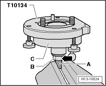 A - Bague-joint avec cible : montage sur le dispositif de montage -T10134