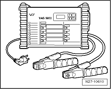 Batterie : recharge avec le chargeur de batteries -VAS 5903