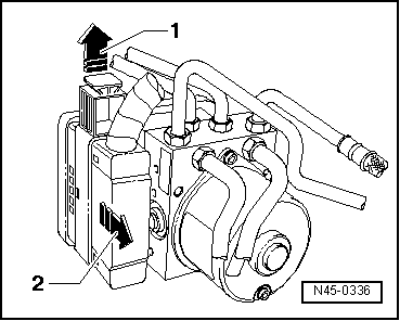 Calculateur et unité hydraulique : dépose