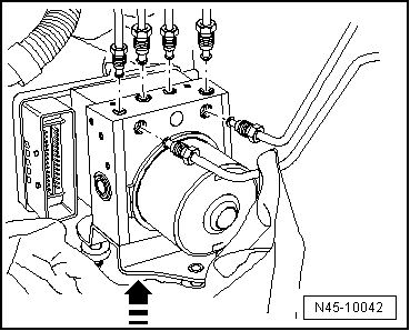 Calculateur et unité hydraulique : dépose