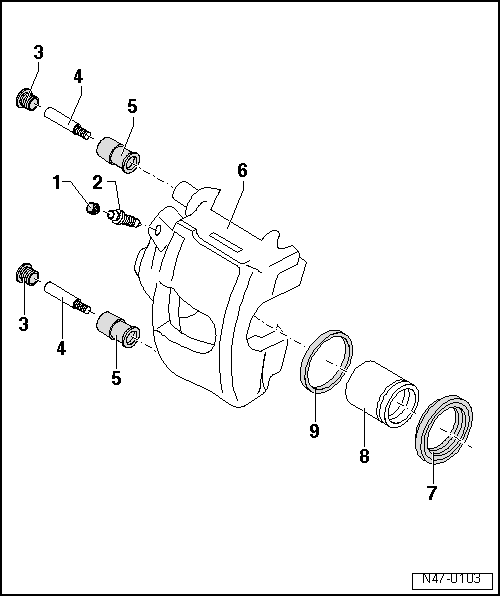 Étrier de frein FS III : vue d'ensemble du montage