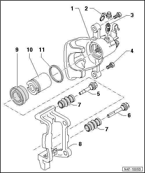 Étrier de frein CII 41 : vue d'ensemble du montage