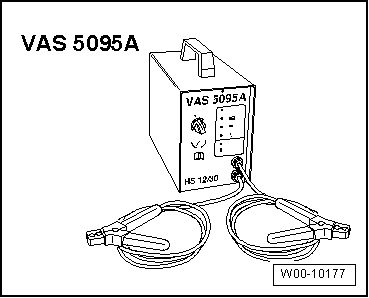 Batterie : recharge avec le chargeur de batteries -VAS 5095 A