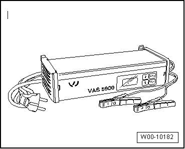 Charge de maintenance avec le chargeur de batteries -VAS 5900