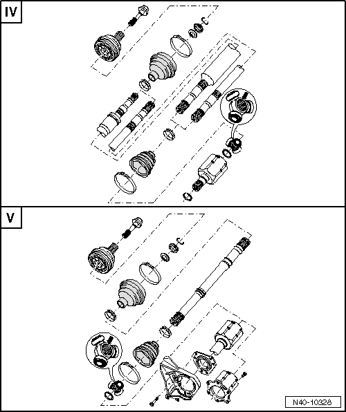 Demi-arbres de roue : remise en état - vue d'ensemble des demi-arbres de roue