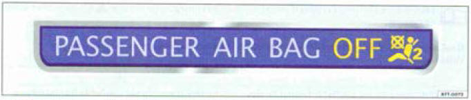 Fig. 58 Sur le tableau de bord, témoin du sac gonflable du passager avant