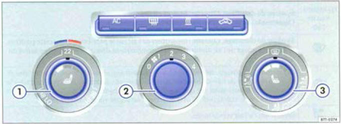 Fig. 147 Dans la console centrale : éléments de commande du Climatic