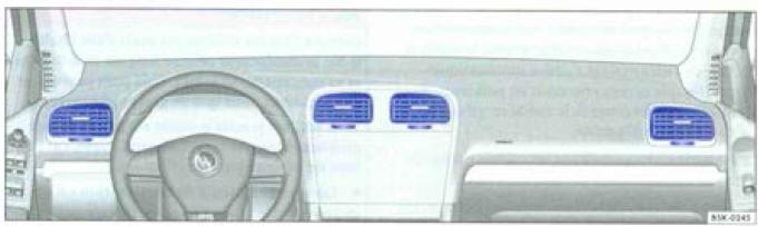 Fig. 150 Diffuseurt d'air dons le tableau de bord.